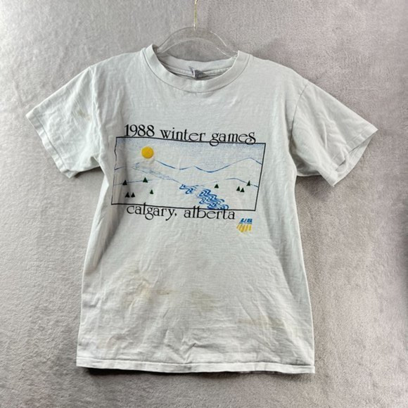 Vintage 1988 Winter Games Shirt Calgary Alberta Tuff Ones Champion Single Stitch - Picture 1 of 9